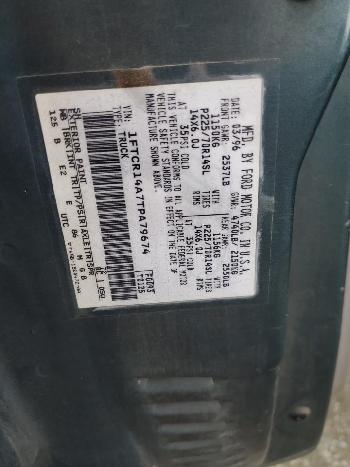 1996 Ford Ranger Super Cab VIN: 1FTCR14A7TPA79674 Lot: 93543375