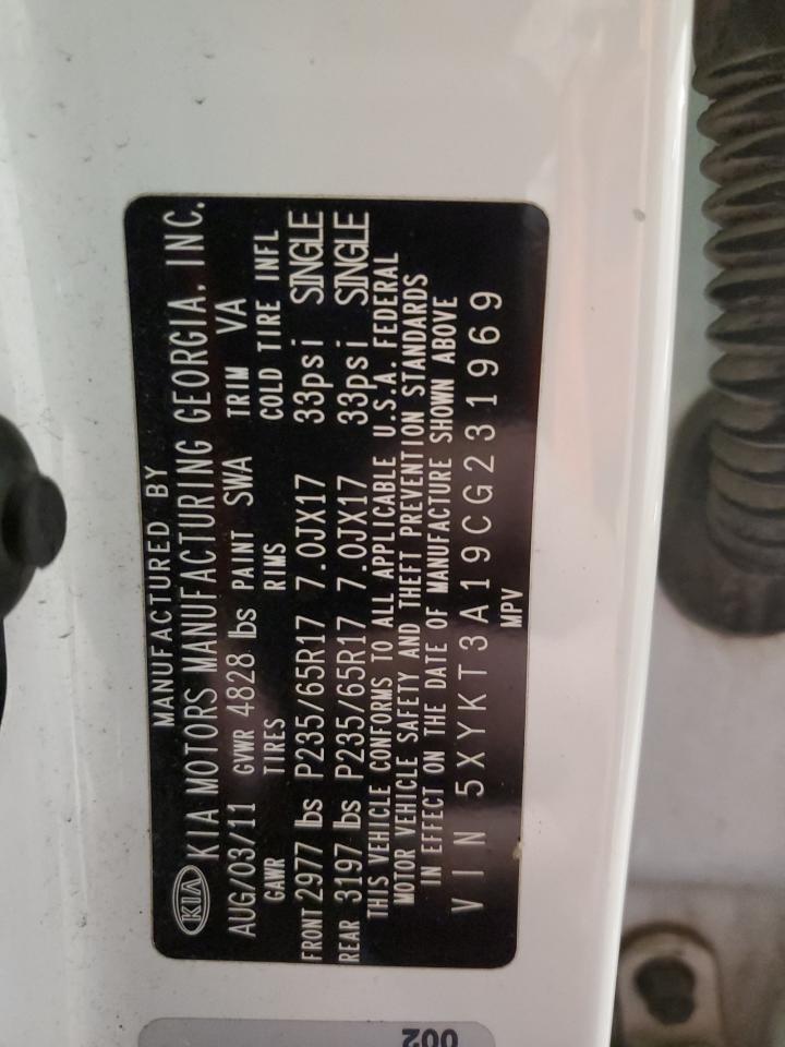 2012 Kia Sorento Base VIN: 5XYKT3A19CG231969 Lot: 90927325