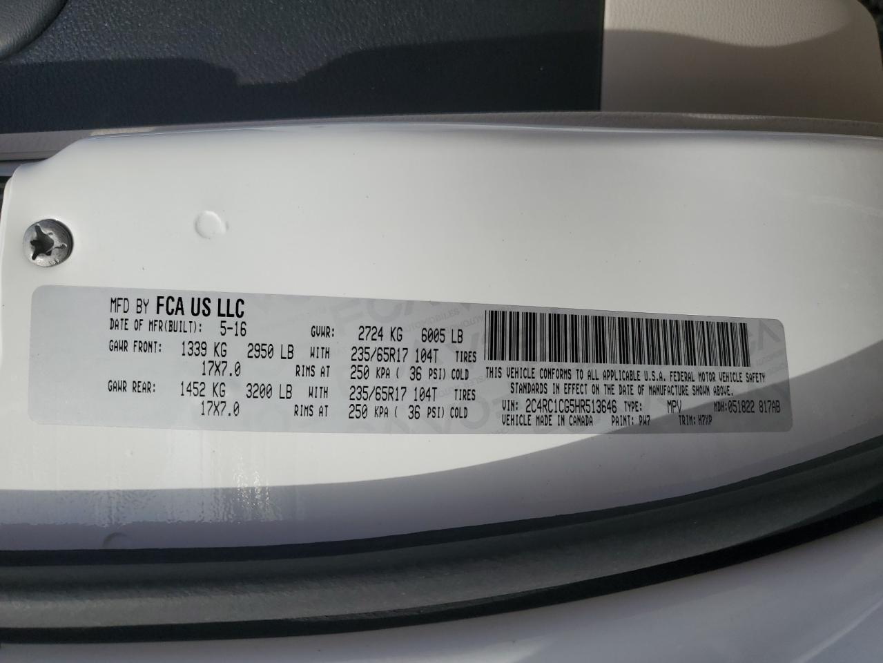 2017 Chrysler Pacifica Lx VIN: 2C4RC1CG5HR513646 Lot: 92379695