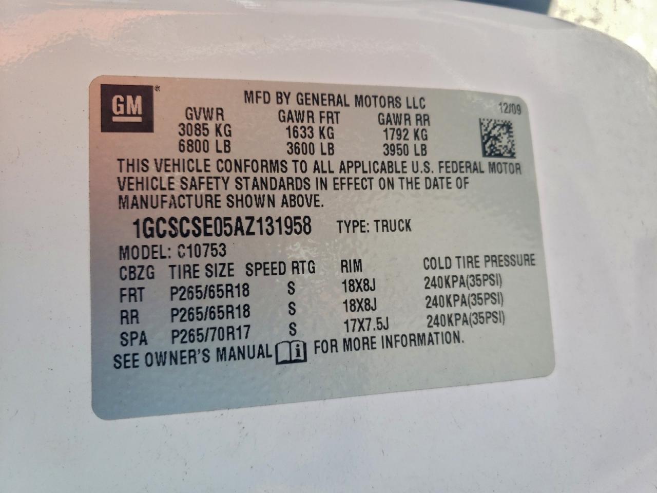 2010 Chevrolet Silverado C1500 Lt VIN: 1GCSCSE05AZ131958 Lot: 93958715