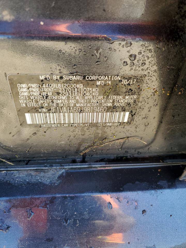 2018 Subaru Wrx VIN: JF1VA1A69J9819460 Lot: 93380945