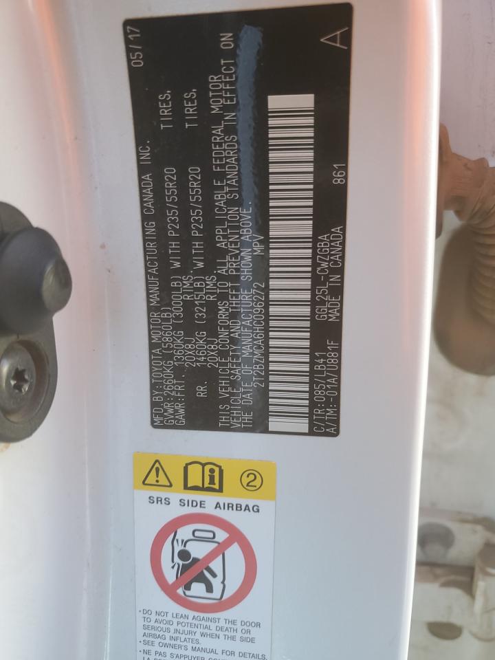 2017 Lexus Rx 350 Base VIN: 2T2BZMCA6HC096272 Lot: 92599735