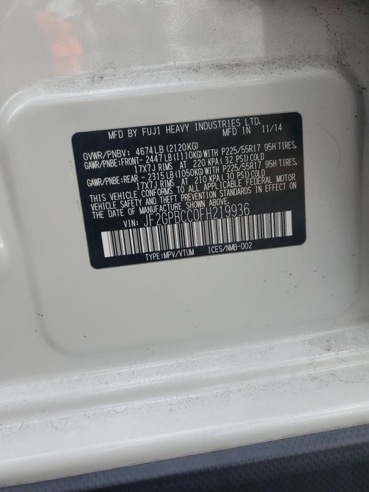 2015 Subaru Xv Crosstrek 2.0I Hybrid VIN: JF2GPBCC0FH219936 Lot: 93770275