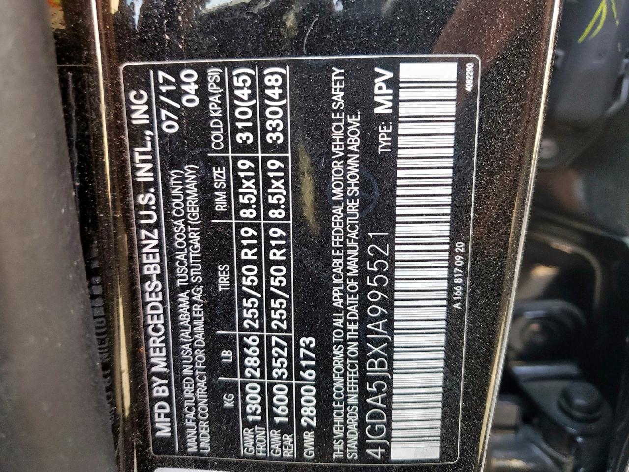 2018 Mercedes-Benz Gle 350 VIN: 4JGDA5JBXJA995521 Lot: 93255255