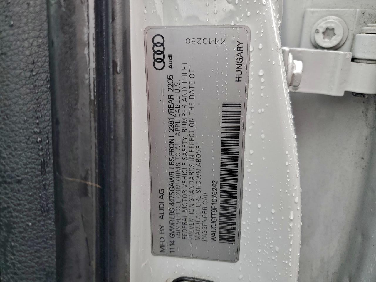 2015 Audi A3 Premium Plus VIN: WAUCJGFF8F1076242 Lot: 94347475