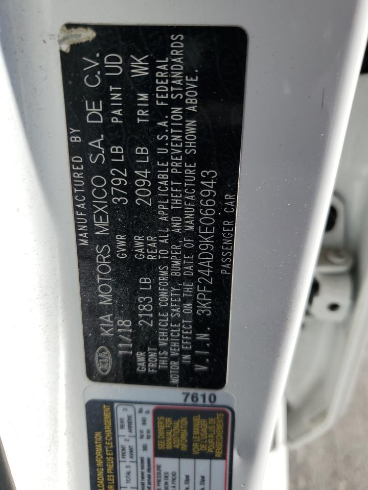 2019 Kia Forte Fe VIN: 3KPF24AD9KE066943 Lot: 82367305