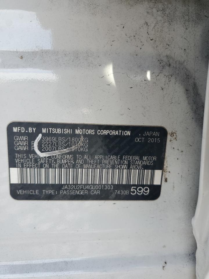 2016 Mitsubishi Lancer Es VIN: JA32U2FU4GU001303 Lot: 92167355