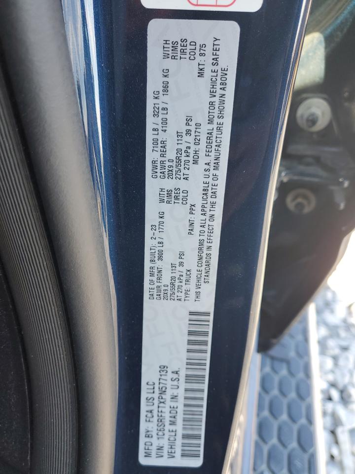 2023 Ram 1500 Big Horn/Lone Star VIN: 1C6SRFFTXPN577139 Lot: 92023435