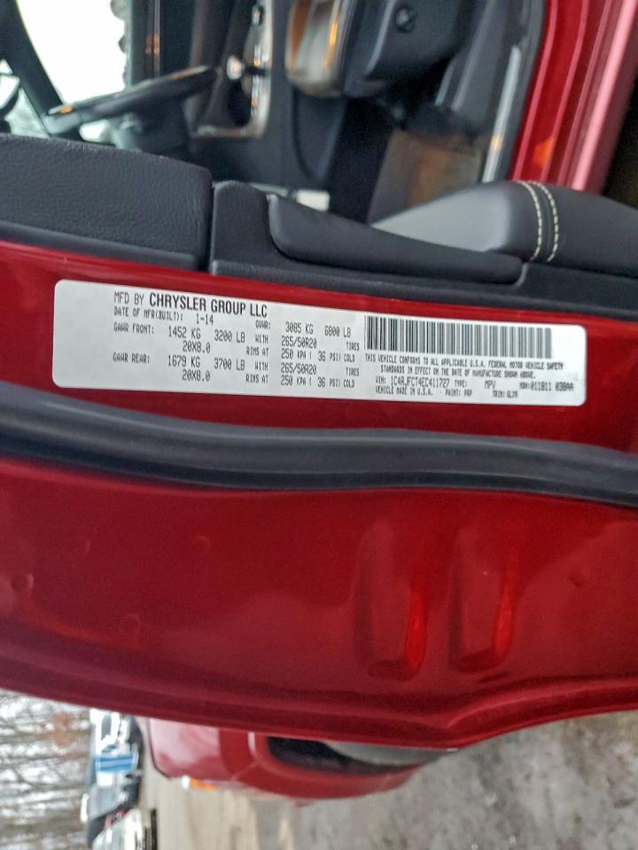 2014 Jeep Grand Cherokee Overland VIN: 1C4RJFCT4EC411727 Lot: 94871395