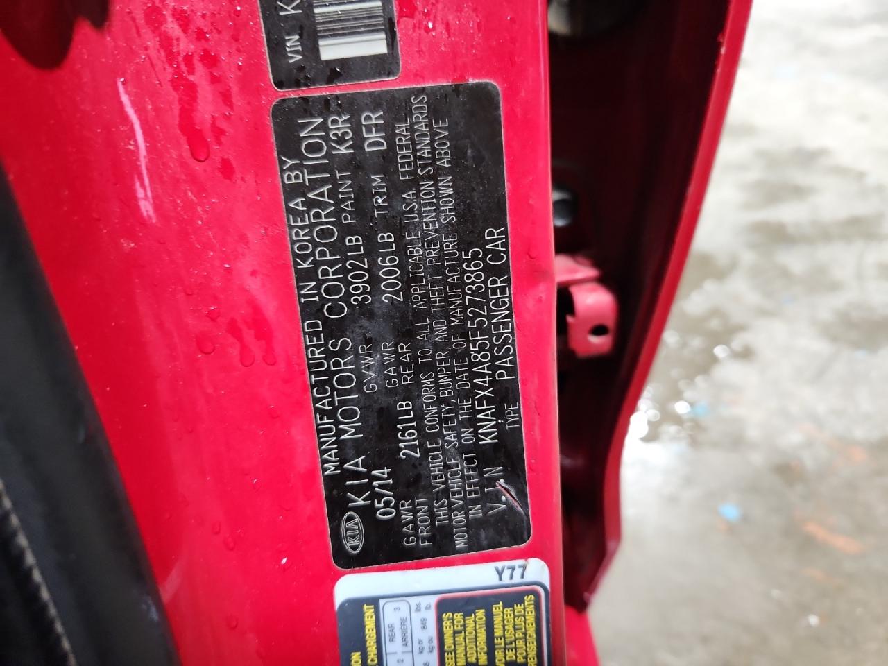 2015 Kia Forte Ex VIN: KNAFX4A85F5273865 Lot: 93223695