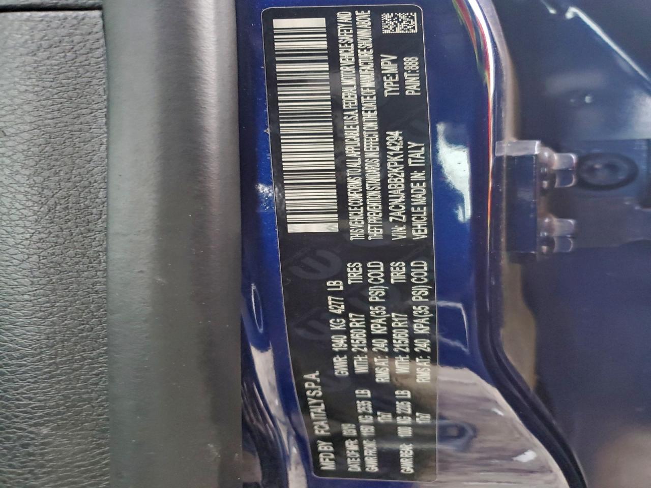 2019 Jeep Renegade Latitude VIN: ZACNJABB2KPK14294 Lot: 93740805