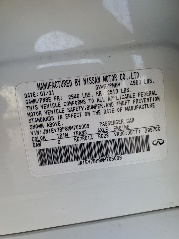 2021 Infiniti Q50 Luxe VIN: JN1EV7BP8MM705009 Lot: 90627385