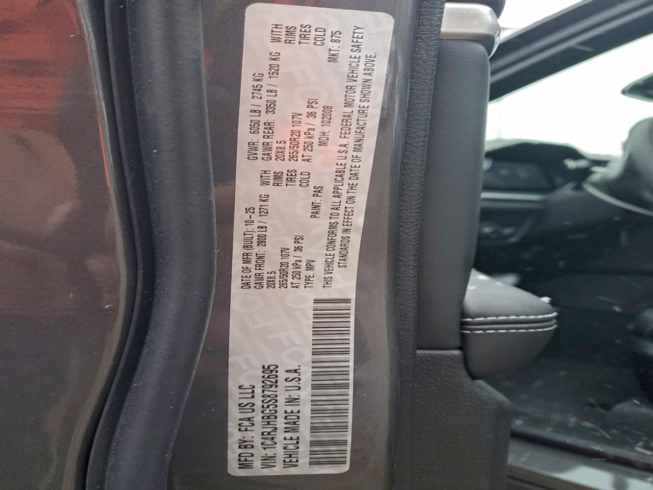 2025 Jeep Grand Cherokee Limited VIN: 1C4RJHBG5S8792695 Lot: 94168475