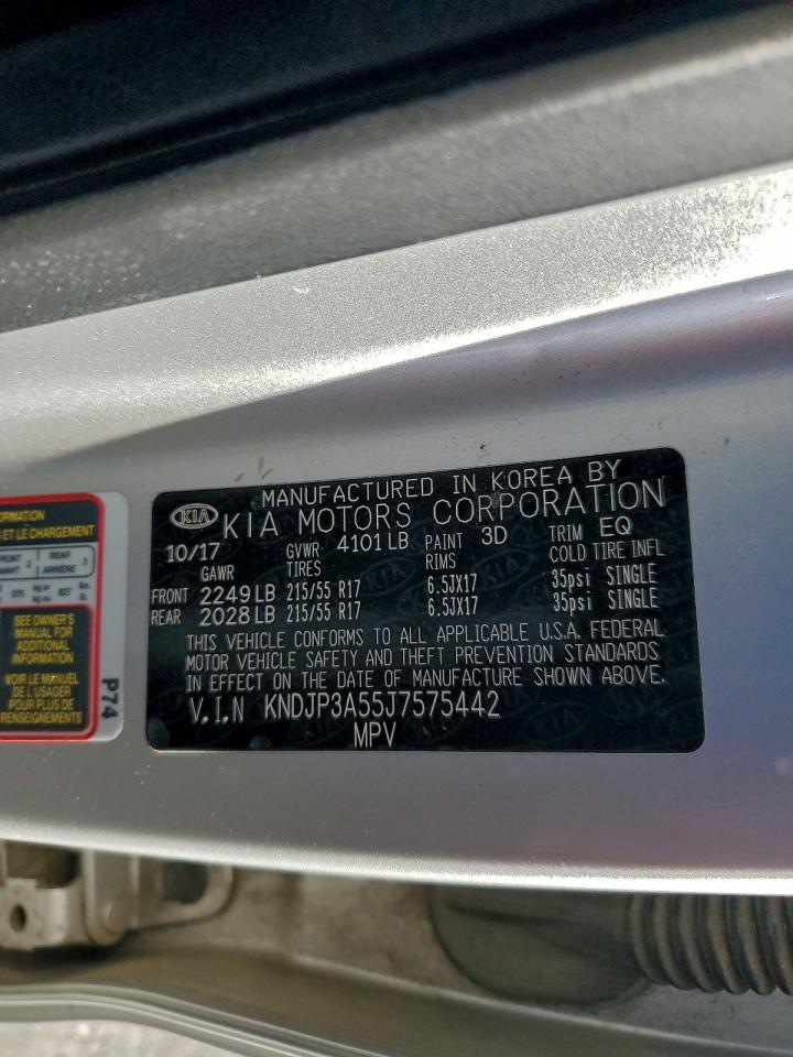 2018 Kia Soul + VIN: KNDJP3A55J7575442 Lot: 94323865