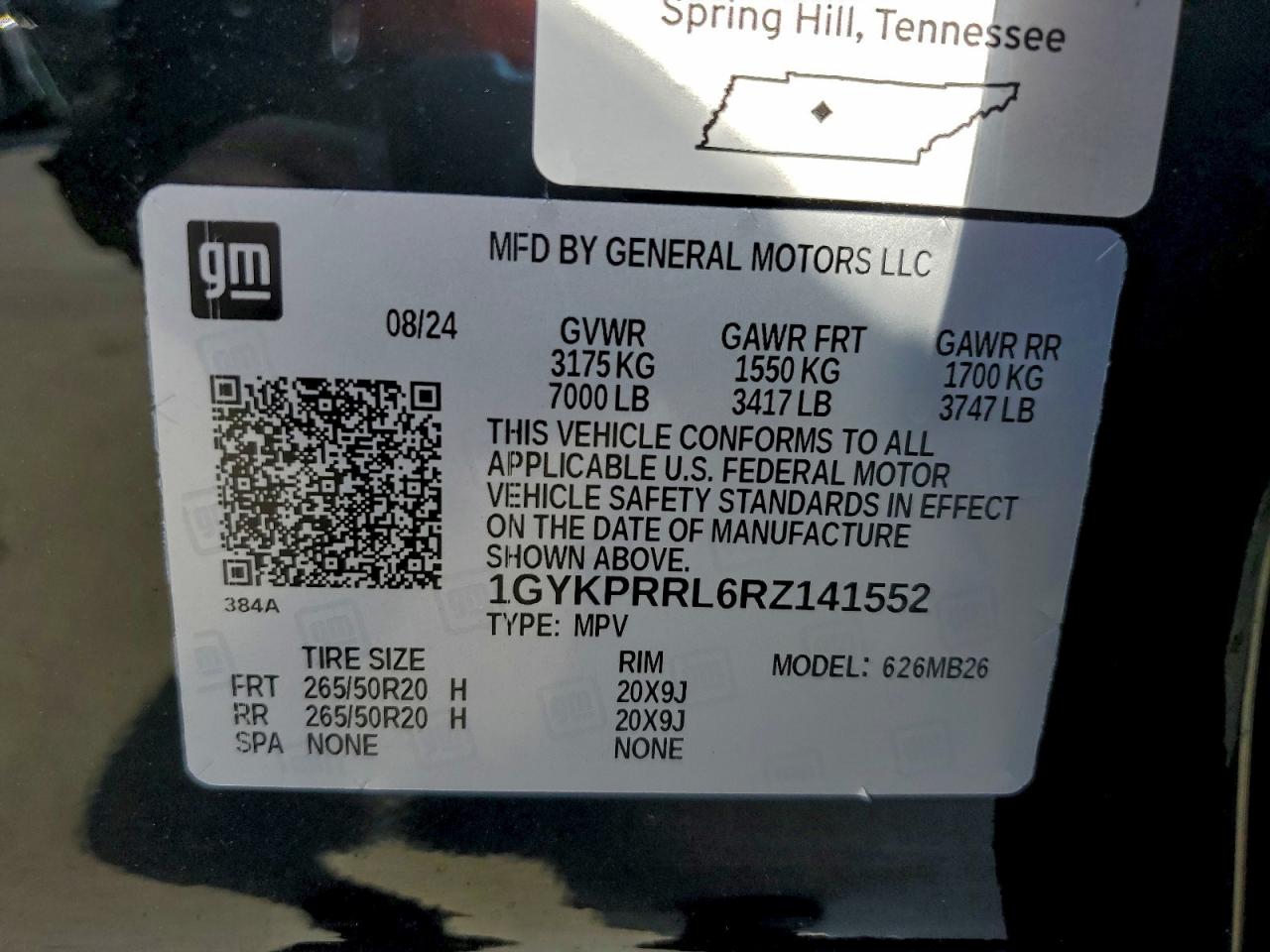 2024 Cadillac Lyriq Luxury VIN: 1GYKPRRL6RZ141552 Lot: 91851635