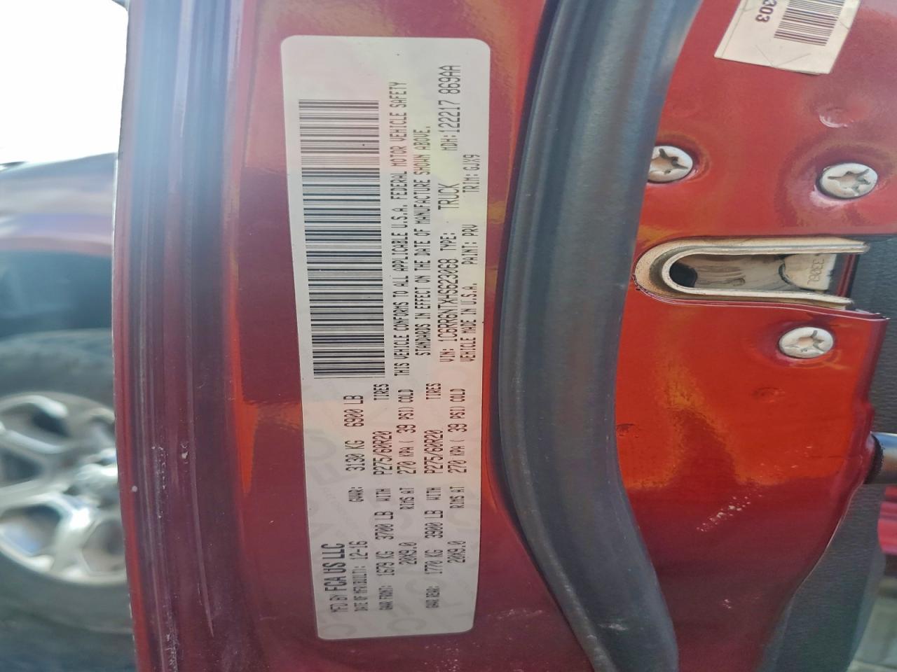 2017 Ram 1500 Laramie VIN: 1C6RR6NTXHS623068 Lot: 94386715