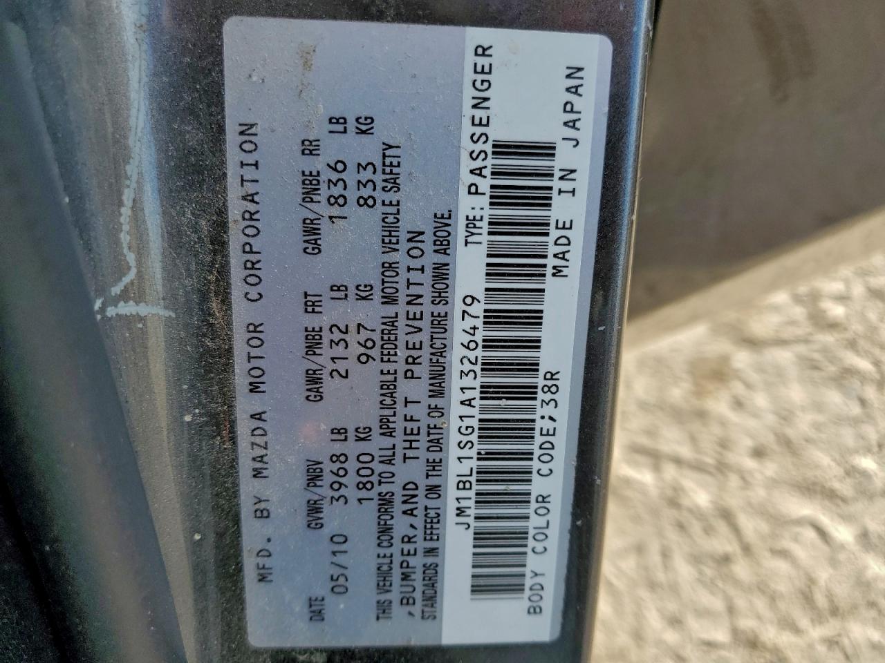 2010 Mazda 3 I VIN: JM1BL1SG1A1326479 Lot: 94178555