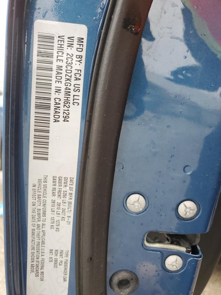 2021 Dodge Challenger Gt VIN: 2C3CDZKG4MH621294 Lot: 93014895