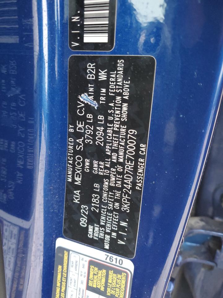 2024 Kia Forte Lx VIN: 3KPF24AD7RE700079 Lot: 93646305