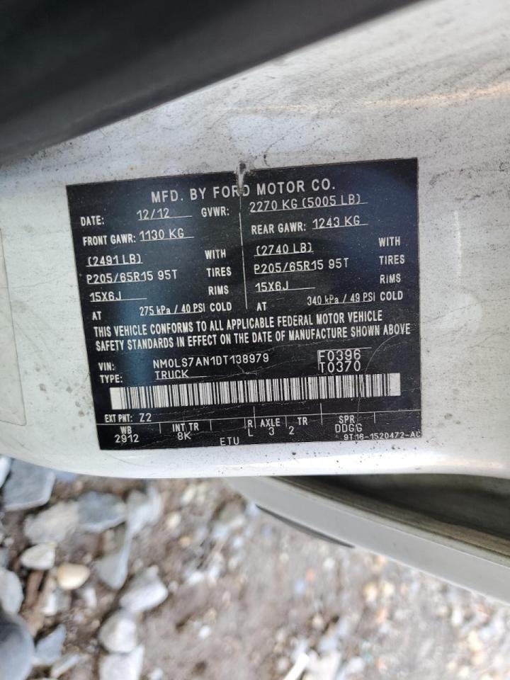 2013 Ford Transit Co Delivery Van VIN: NM0LS7AN1DT138979 Lot: 91828765