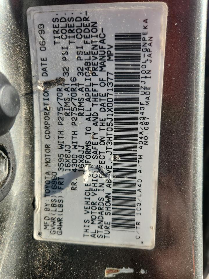 1999 Toyota Land Cruiser VIN: JT3HT05J1X0071377 Lot: 92465355