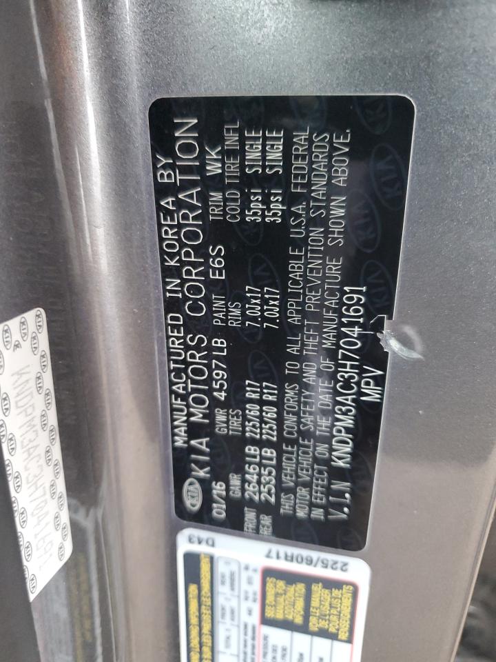 2017 Kia Sportage Lx VIN: KNDPM3AC3H7041691 Lot: 93494675