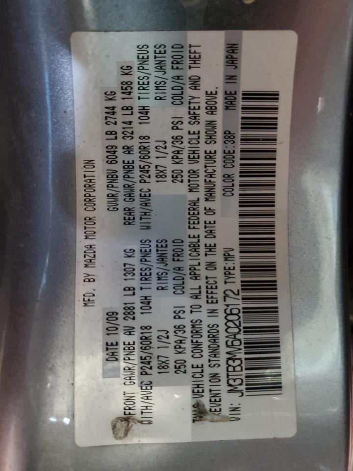 2010 Mazda Cx-9 VIN: JM3TB3MV6A0206172 Lot: 91202065