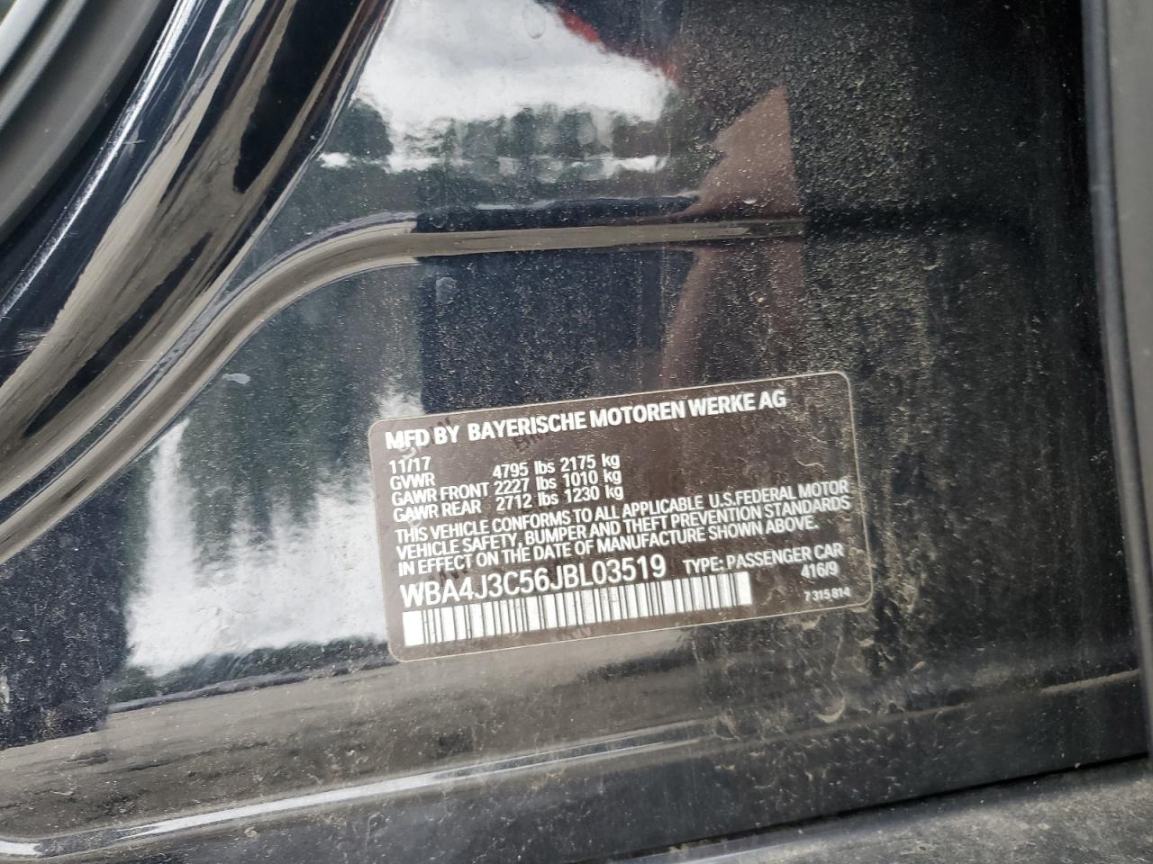 2018 BMW 430Xi Gran Coupe VIN: WBA4J3C56JBL03519 Lot: 91615325