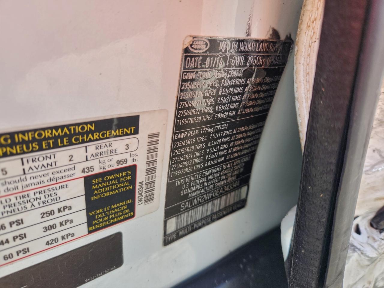 2014 Land Rover Range Rover Sport Hse VIN: SALWR2WF0EA343344 Lot: 93285965