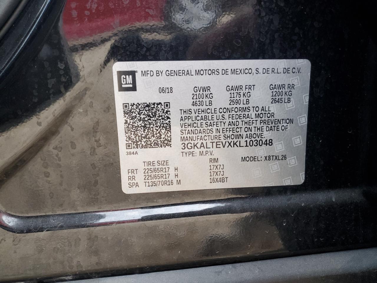 2019 GMC Terrain Sle VIN: 3GKALTEVXKL103048 Lot: 91466745