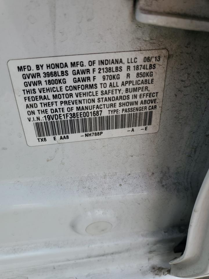 2014 Acura Ilx 20 VIN: 19VDE1F38EE001687 Lot: 91314035