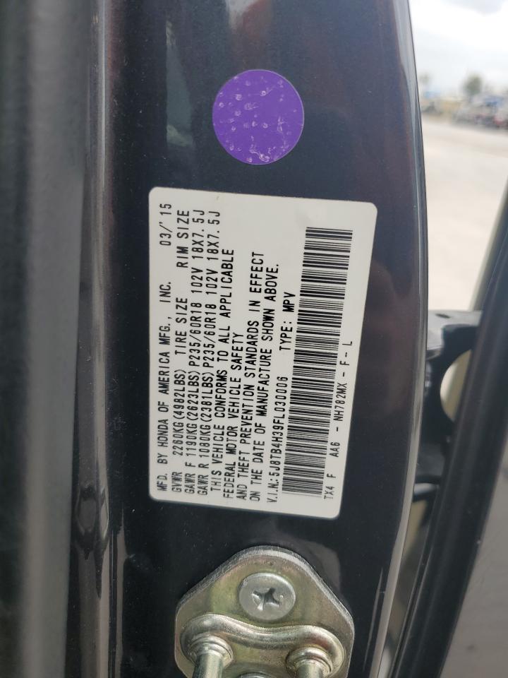 2015 Acura Rdx VIN: 5J8TB4H39FL030006 Lot: 91817955