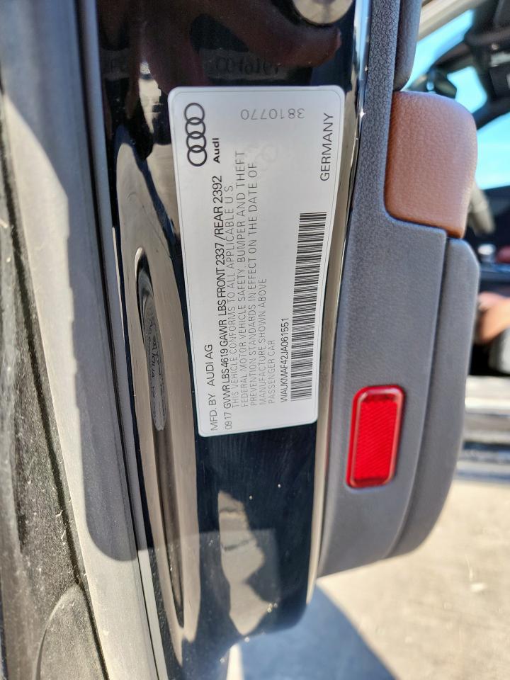 2018 Audi A4 Premium VIN: WAUKMAF42JA061551 Lot: 92234215