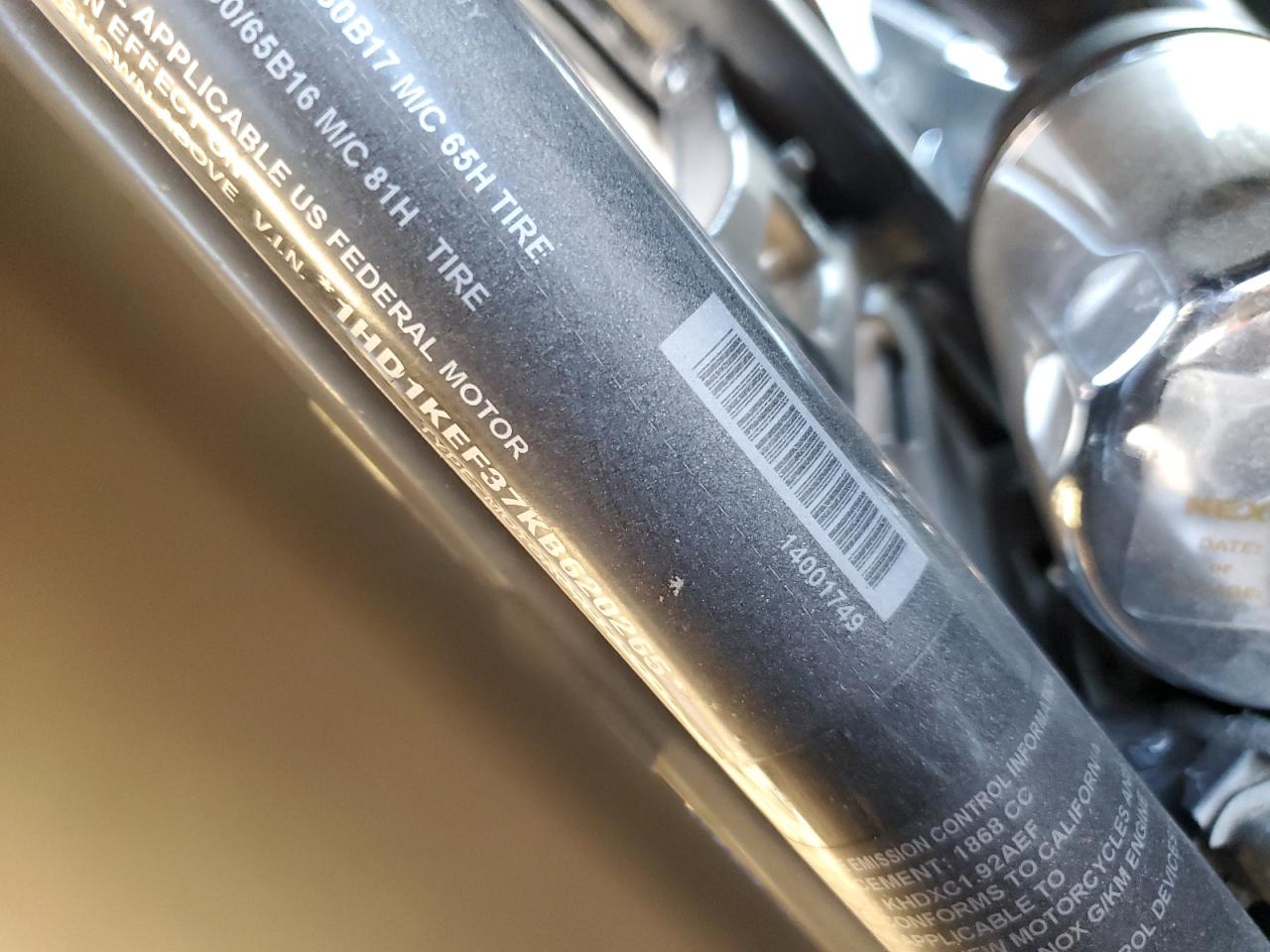 2019 Harley-Davidson Flhtk VIN: 1HD1KEF37KB620265 Lot: 92043925