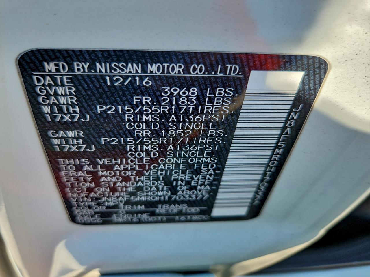 2017 Nissan Juke S VIN: JN8AF5MR0HT703377 Lot: 94528205