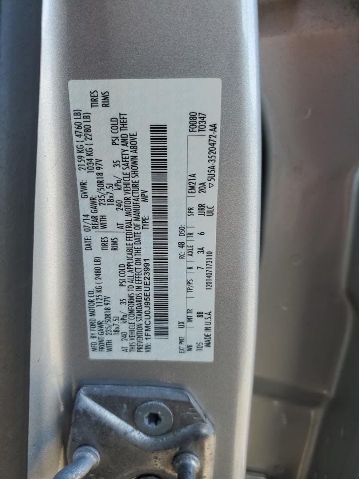 2014 Ford Escape Titanium VIN: 1FMCU0J95EUE23991 Lot: 92071655