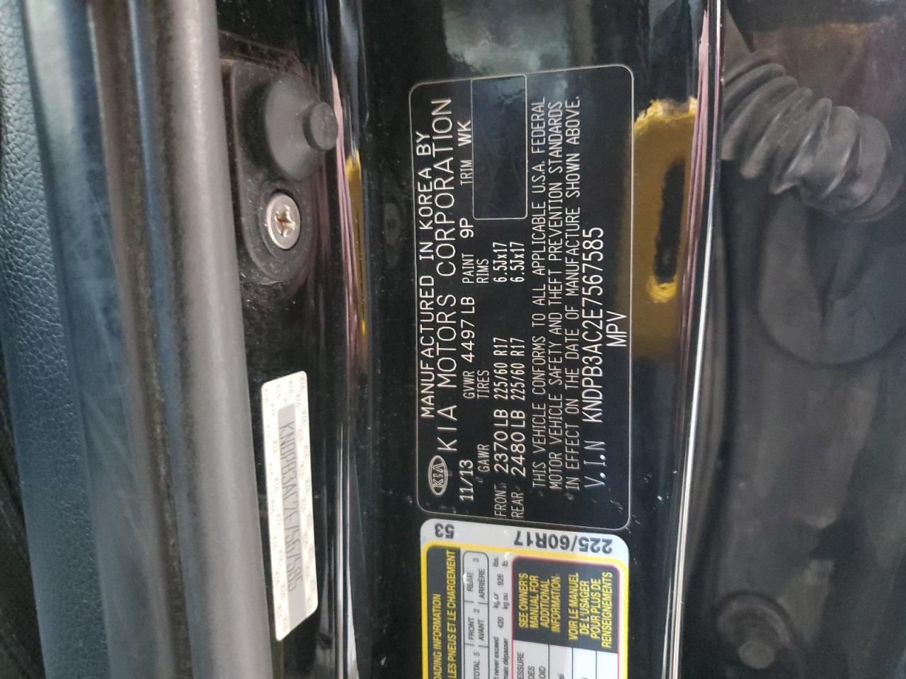 2014 Kia Sportage Base VIN: KNDPB3AC2E7567585 Lot: 92131365