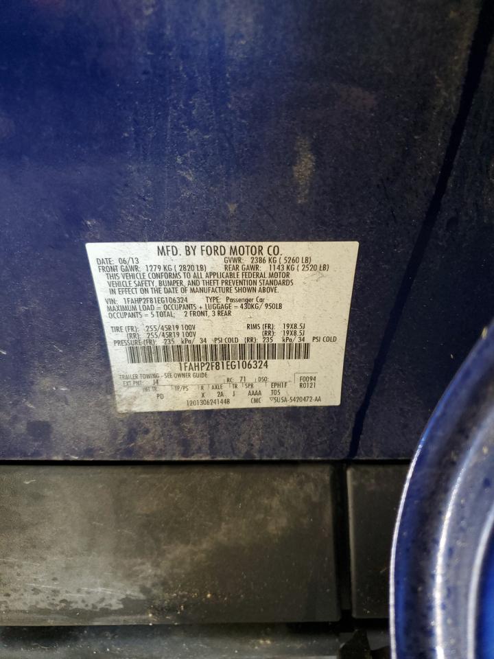 2014 Ford Taurus Limited VIN: 1FAHP2F81EG106324 Lot: 92618755