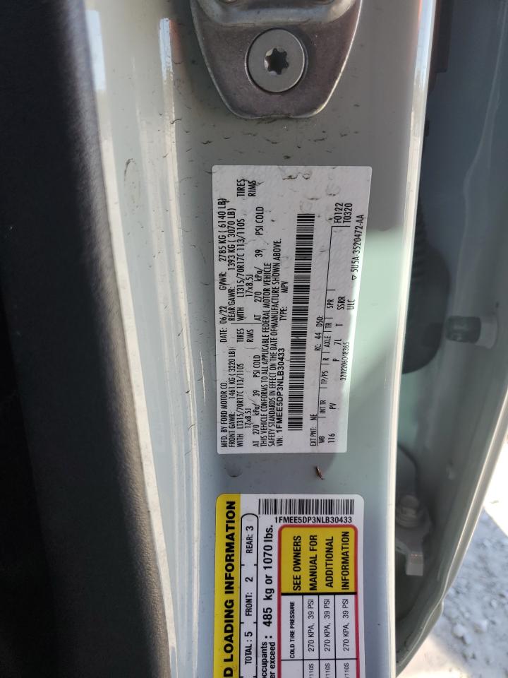 2022 Ford Bronco Base VIN: 1FMEE5DP3NLB30433 Lot: 82570745