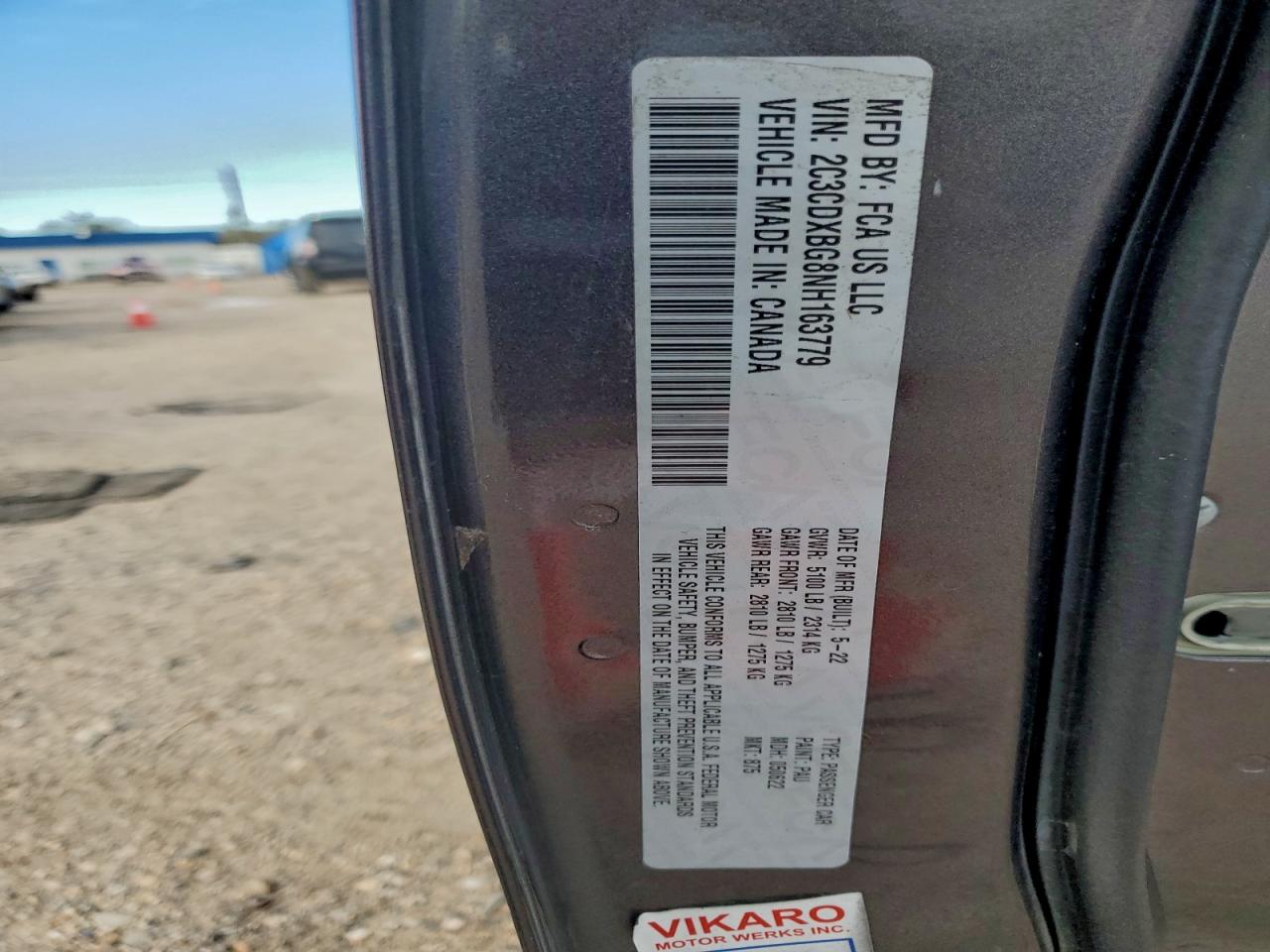 2022 Dodge Charger Sxt VIN: 2C3CDXBG8NH163779 Lot: 94094505