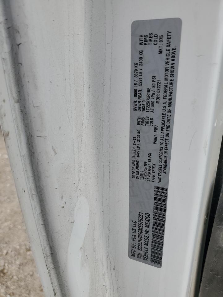 2021 Ram Promaster 1500 Delivery Van VIN: 3C6LRVBG0ME575231 Lot: 91965265