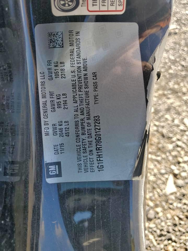 2016 Chevrolet Camaro Ss VIN: 1G1FH1R78G0127283 Lot: 94387265