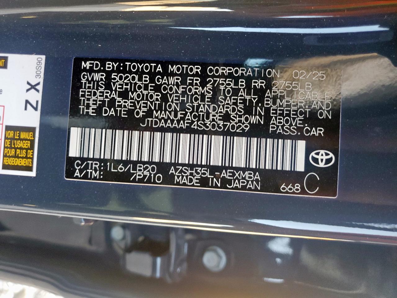 2025 Toyota Crown Xle VIN: JTDAAAAF4S3037029 Lot: 92405215