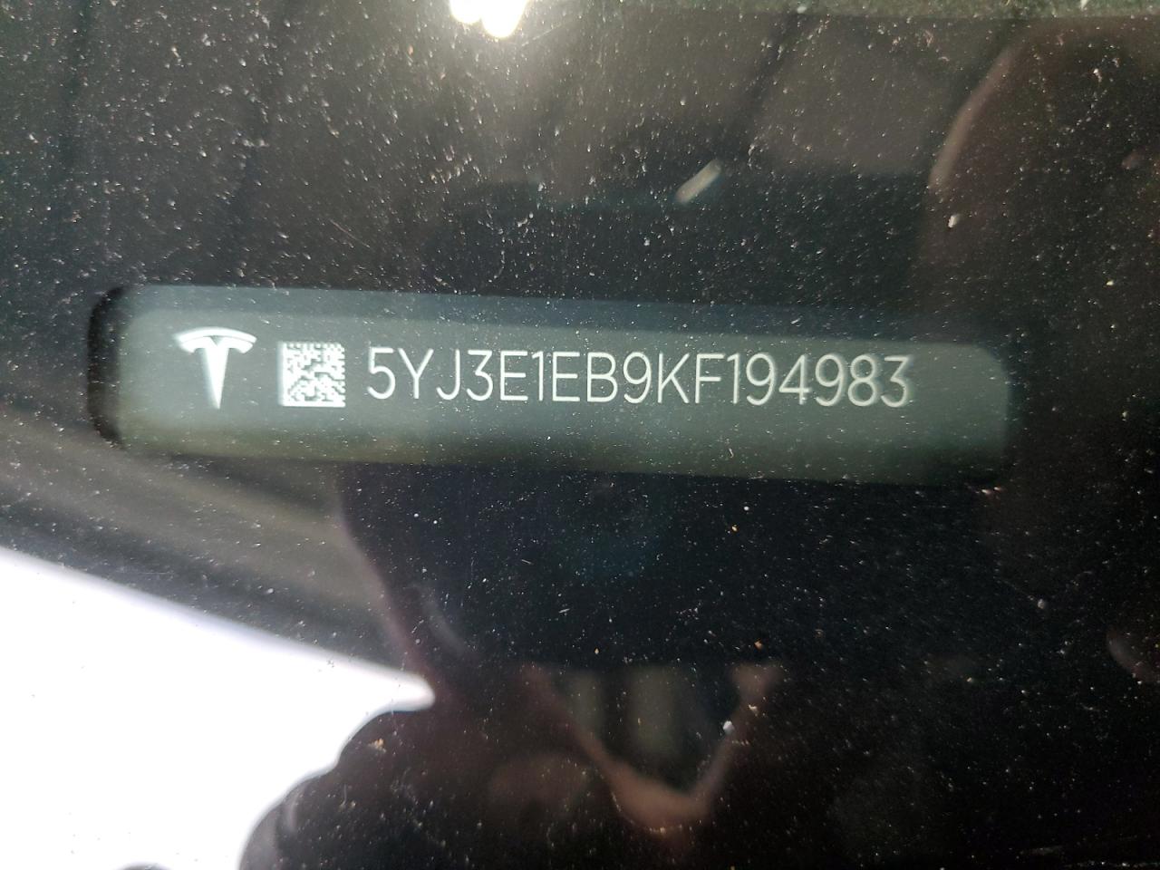 2019 Tesla Model 3 VIN: 5YJ3E1EB9KF194983 Lot: 91739965