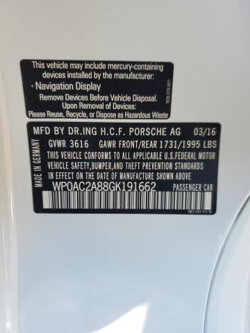 2016 PORSCHE CAYMAN GT4  