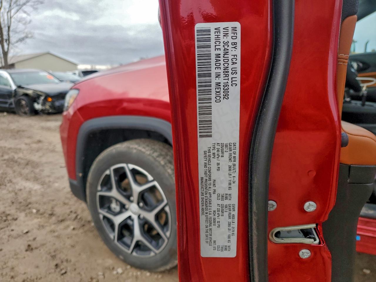 2024 Jeep Compass Limited VIN: 3C4NJDCN8RT163092 Lot: 91911995