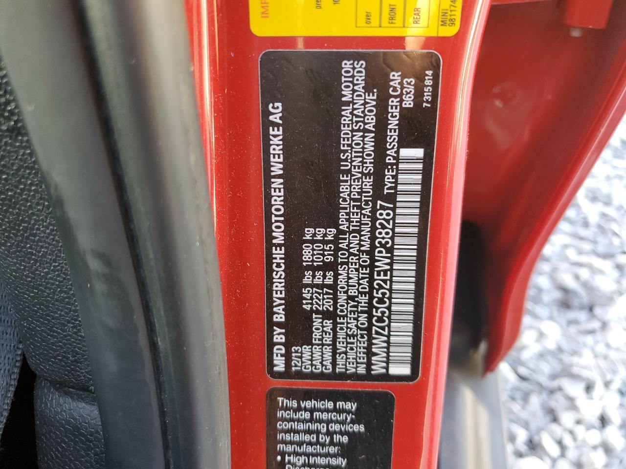 2014 Mini Cooper S Countryman VIN: WMWZC5C52EWP38287 Lot: 92860405