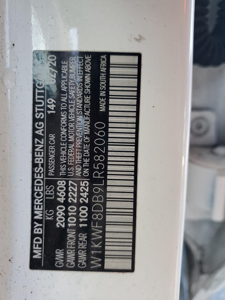 2020 Mercedes-Benz C 300 VIN: W1KWF8DB9LR582060 Lot: 92826775