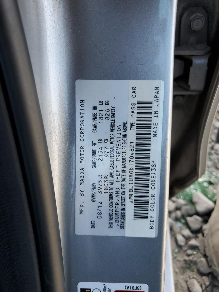 2013 Mazda 3 I VIN: JM1BL1U80D1704821 Lot: 92093835