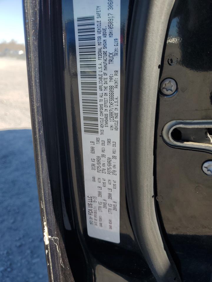 2015 Ram 1500 Laramie VIN: 1C6RR7VTXFS666098 Lot: 92449205